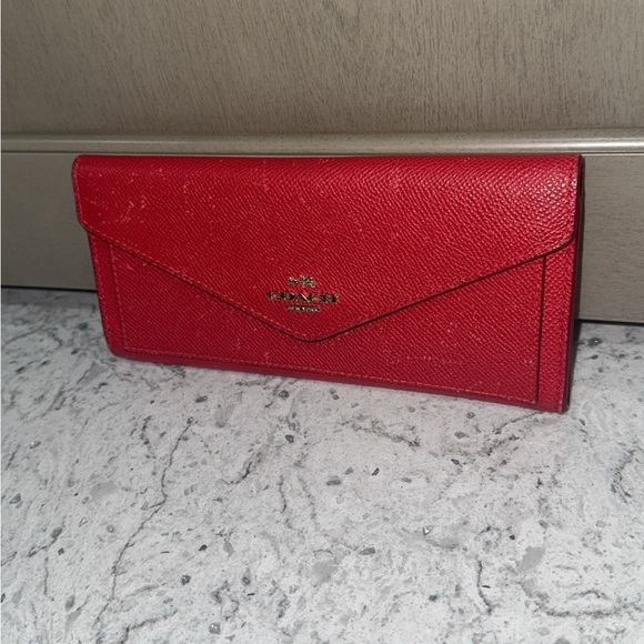 Coach Handbags - Coach Red Leather Wallet AUTHENTIC